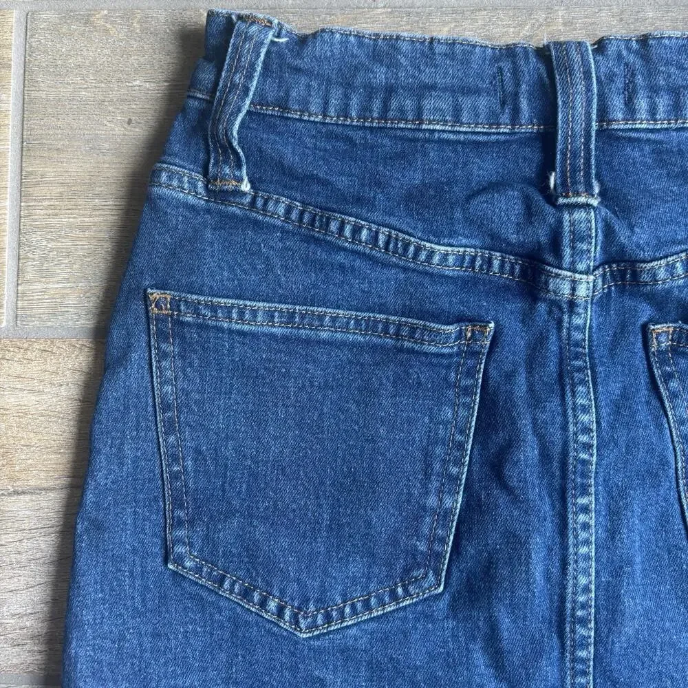 Madewell Denim Mini Skirt Womens‎ 23 Blue Button Front High Waisted A-Line